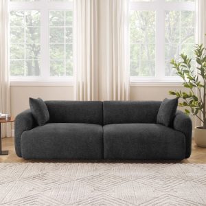 modern fabric sofa with pillows for living room