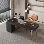 modern executive desk with glass top office furniture