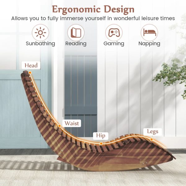 outdoor wooden recliner chair for relaxing